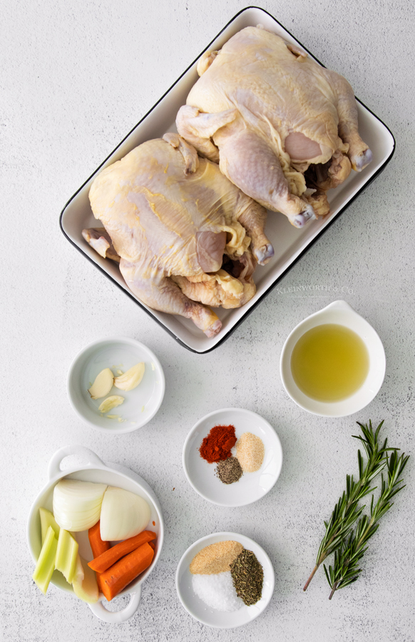 ingredients for Roasted Cornish Hens