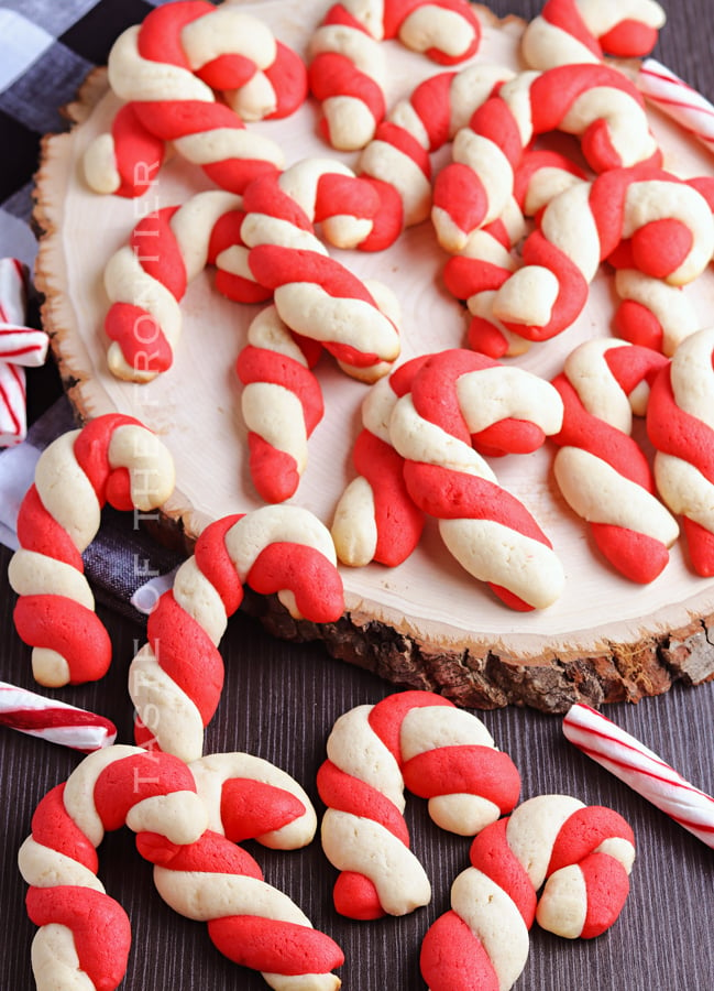 Sugar Cookies Shaped like Candy Canes