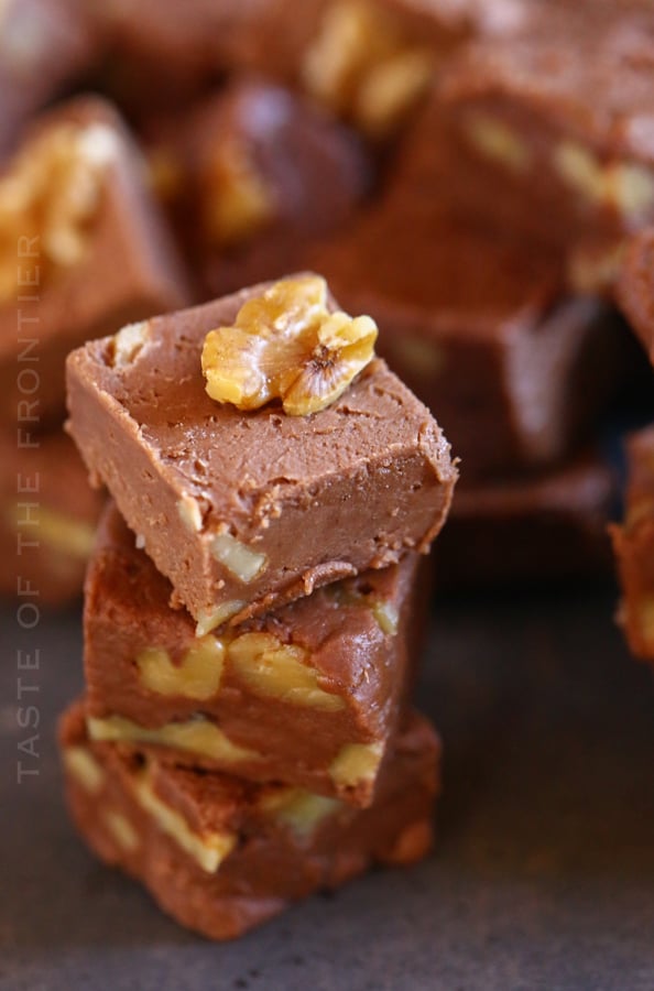 stack of fudge squares