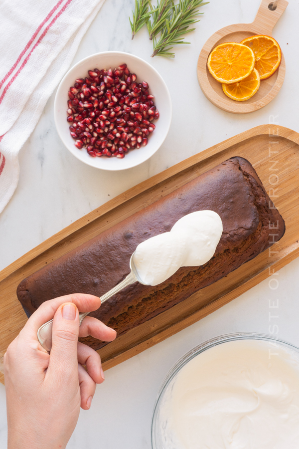 glaze on Gingerbread Cake