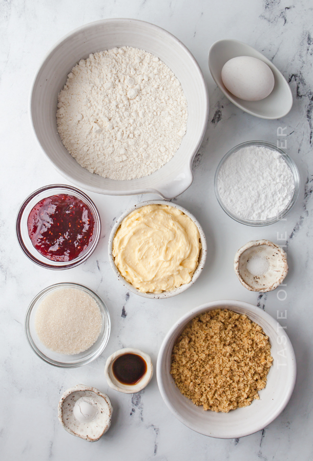 ingredients for Thumbprint Cookies