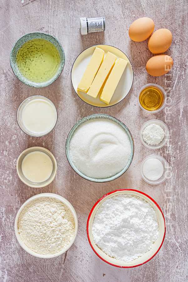 ingredients for Christmas Cupcakes