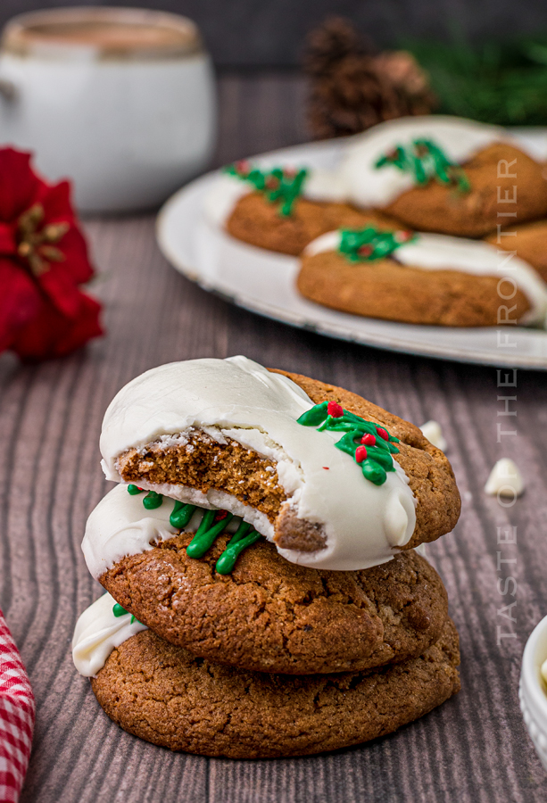giving holiday cookies - white chocolate