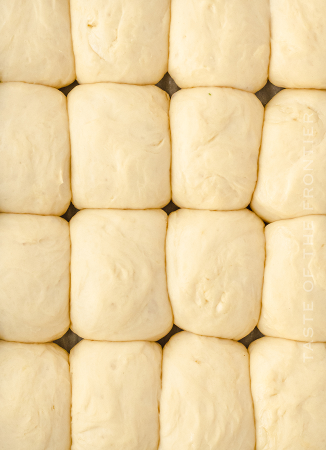 dough for rolls ready to bake