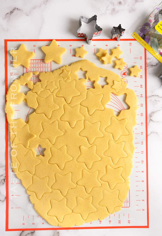 cutting star cookies