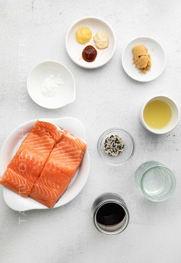 ingredients for Instant Pot Sesame Salmon Bowls