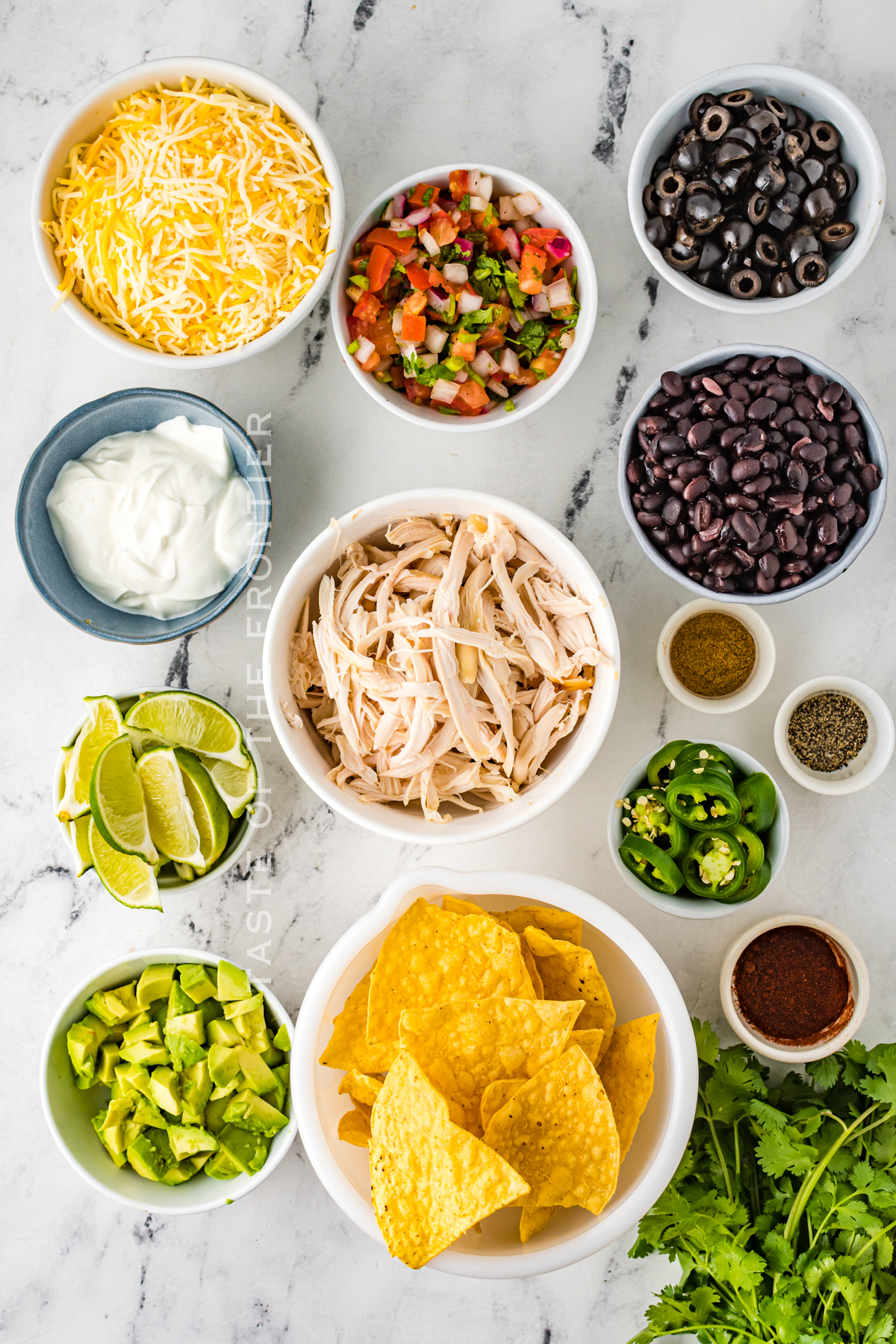 ingredients for Shredded Chicken Nachos