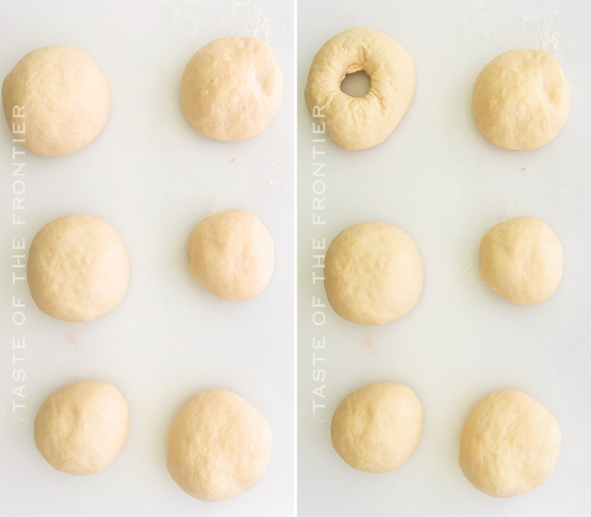 forming bagel dough