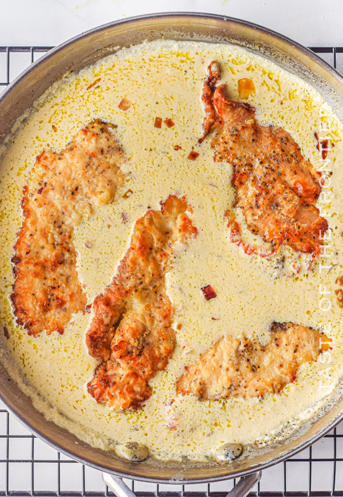 creamy garlic sauce with air fried chicken