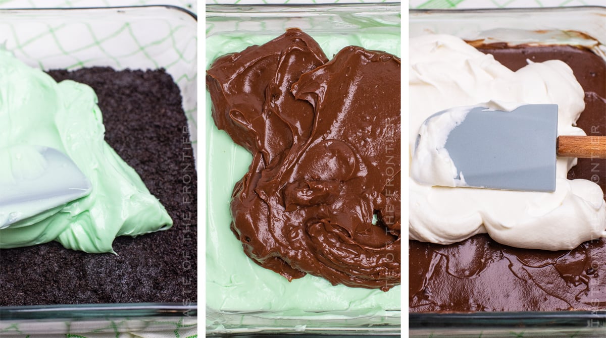 how to make No-Bake Chocolate Mint Lush Dessert