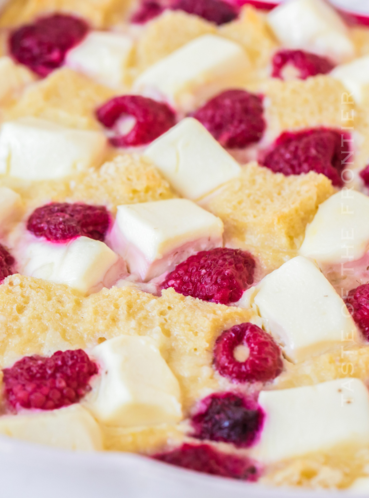 overnight french toast casserole with raspberries