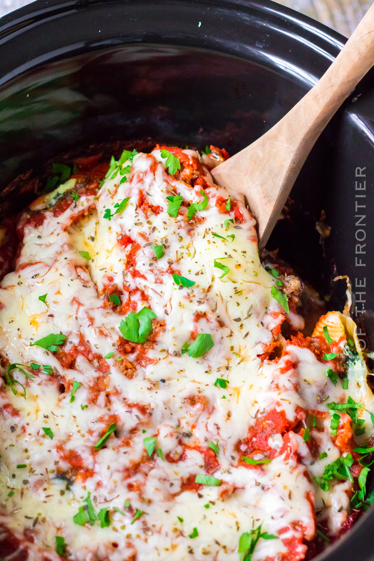 melted cheese pasta shells dinner