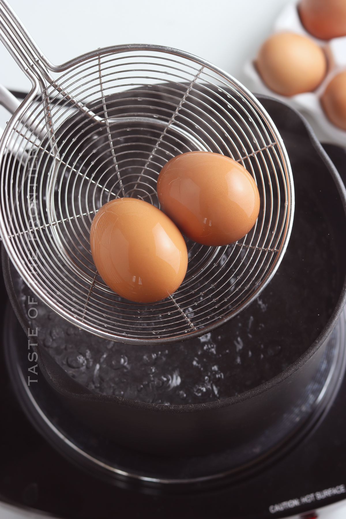 boiling the eggs - brown