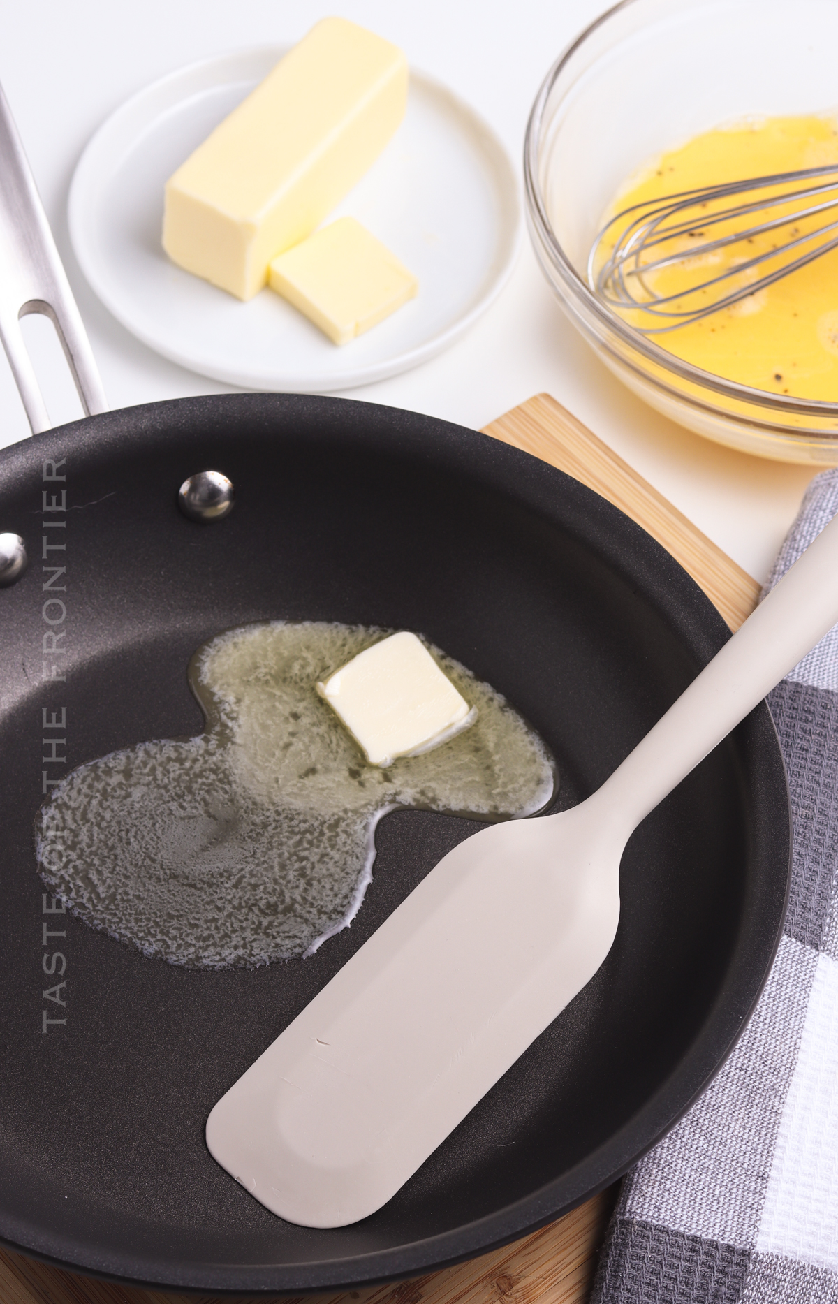 melting butter for making eggs