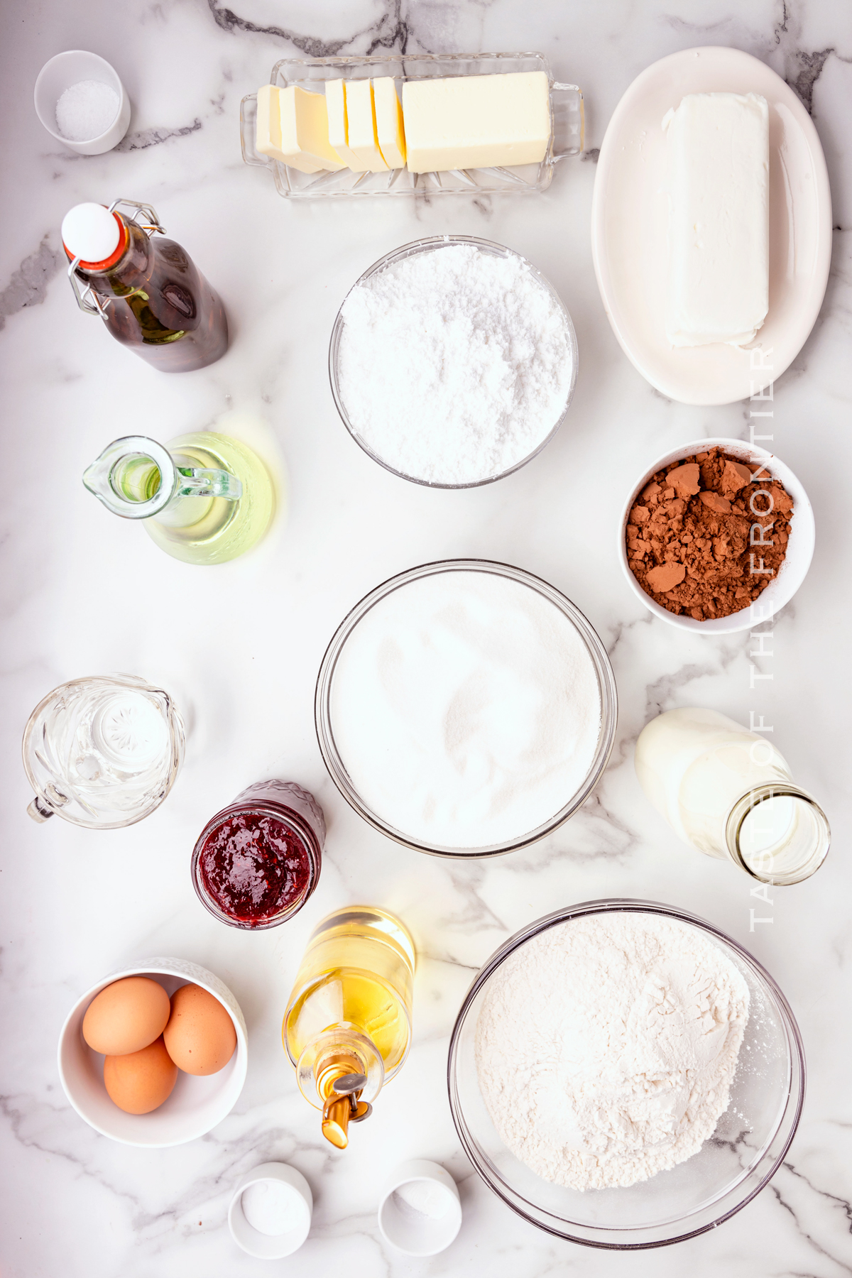 ingredients for Chocolate Raspberry Cake