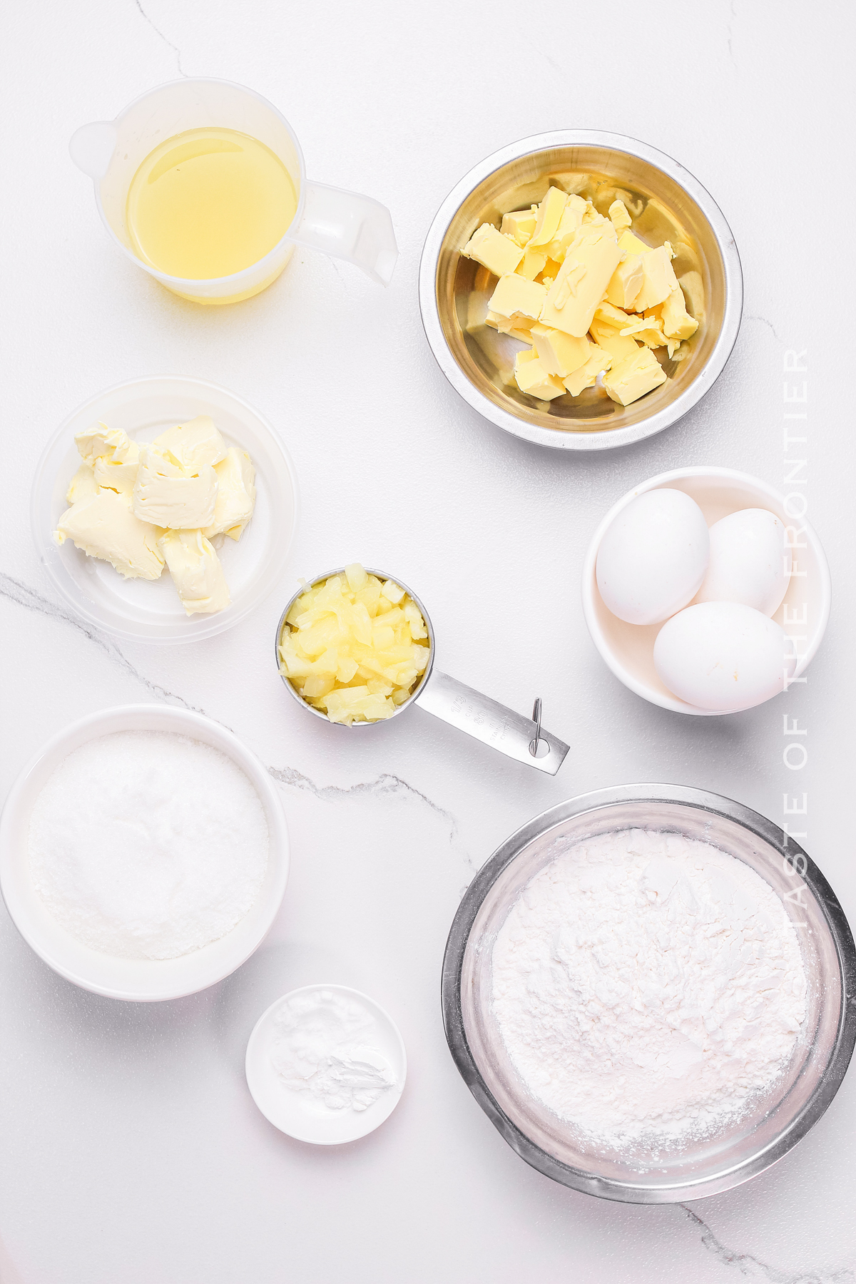 ingredients for Piña Colada Cupcakes