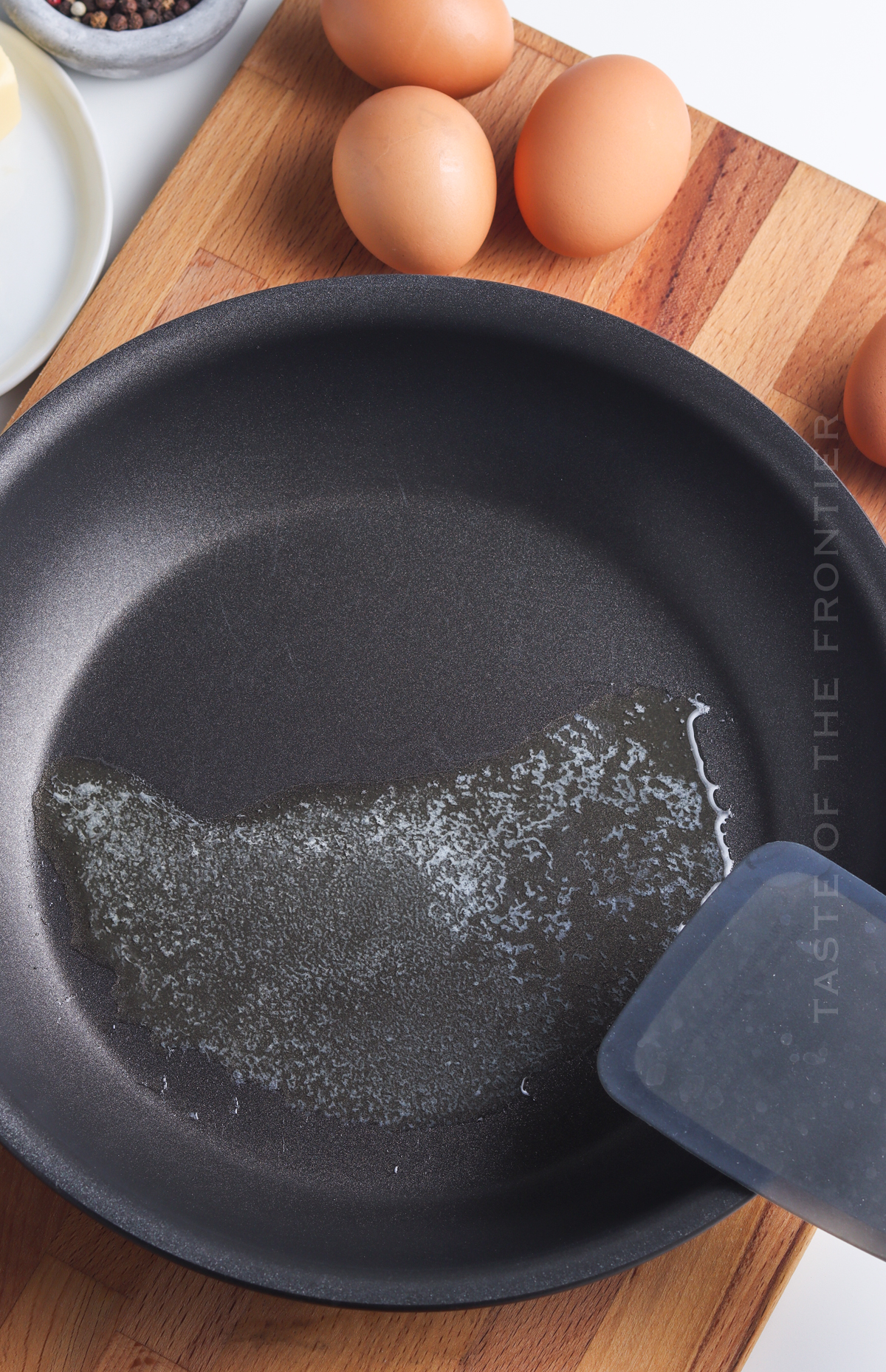 melting butter in the skillet