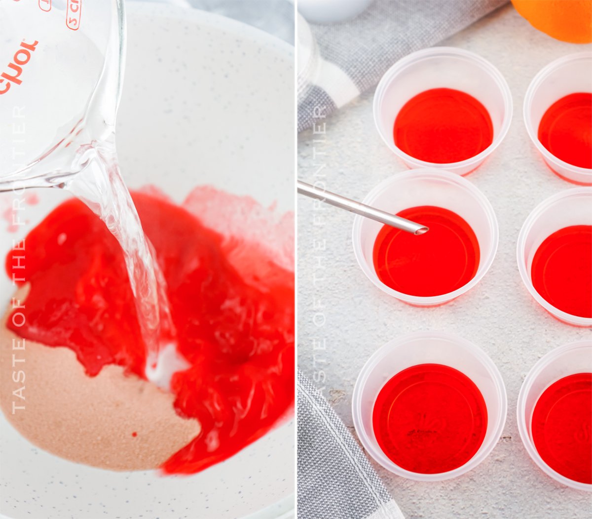 how to make Tequila Sunrise Jello Shots