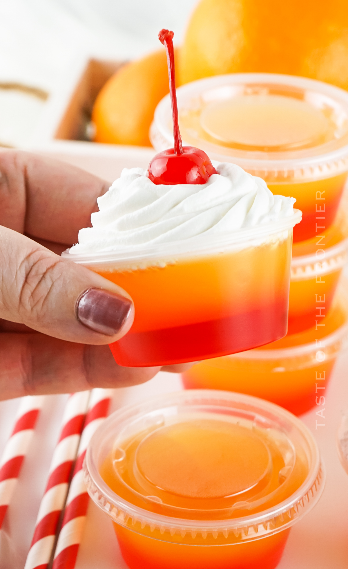 recipe for Tequila Sunrise Jello Shots