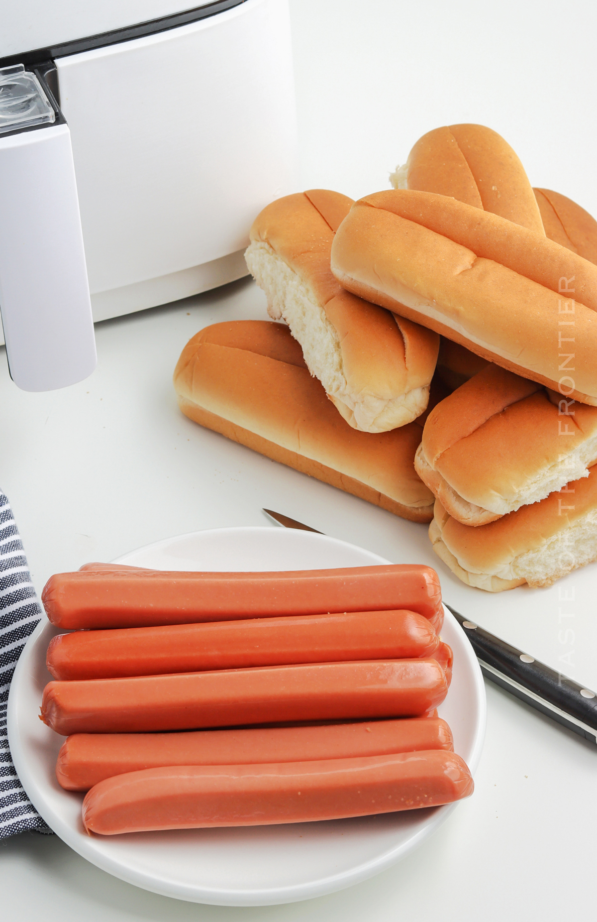 ingredients for Air Fryer Hot Dogs