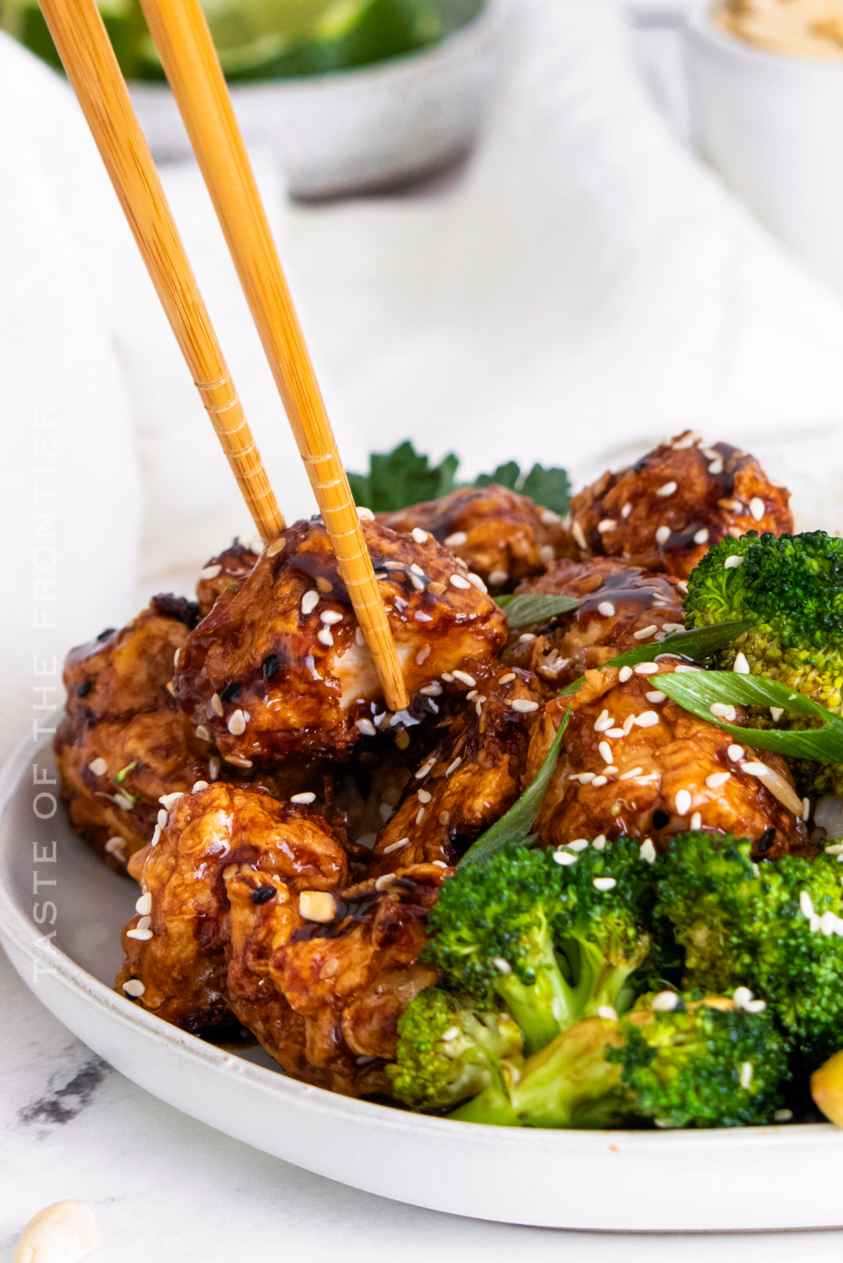 Sesame Chicken with broccoli