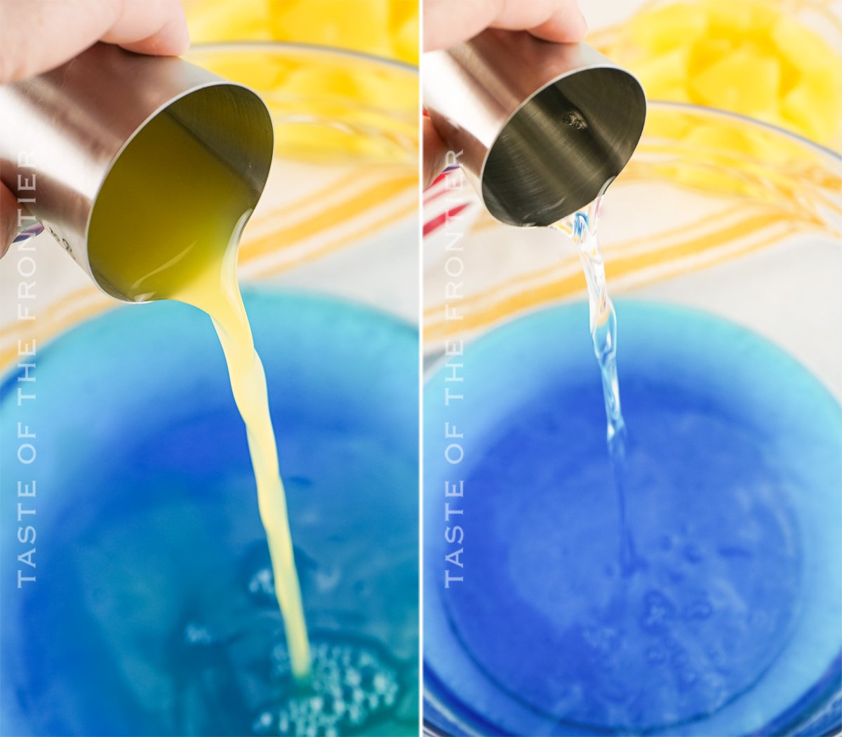 how to make Blue Hawaiian Jello Shots