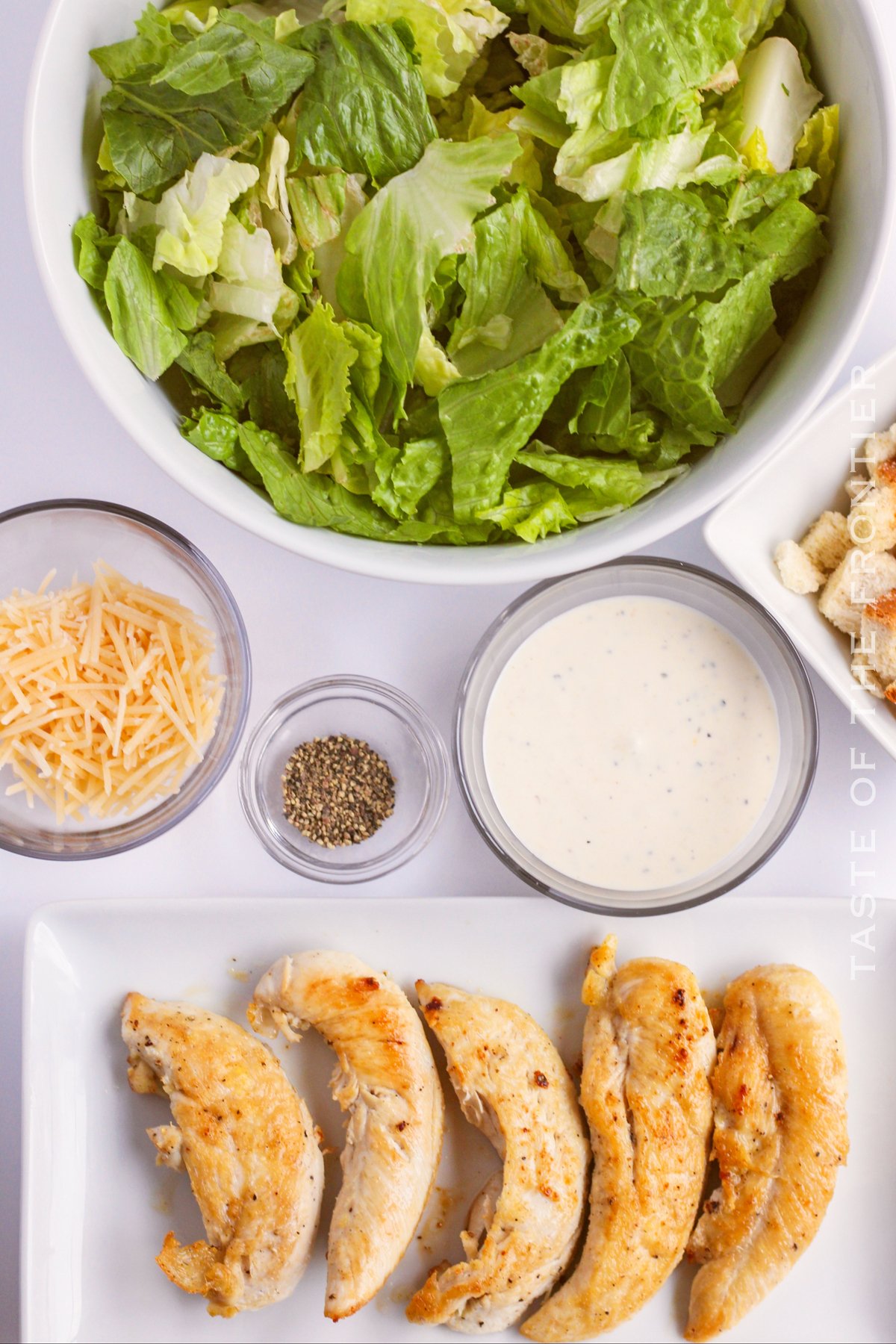ingredients for Chicken Caesar Salad