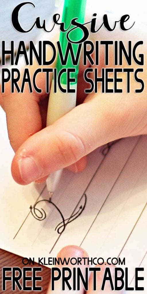 Cursive Handwriting Practice Sheets