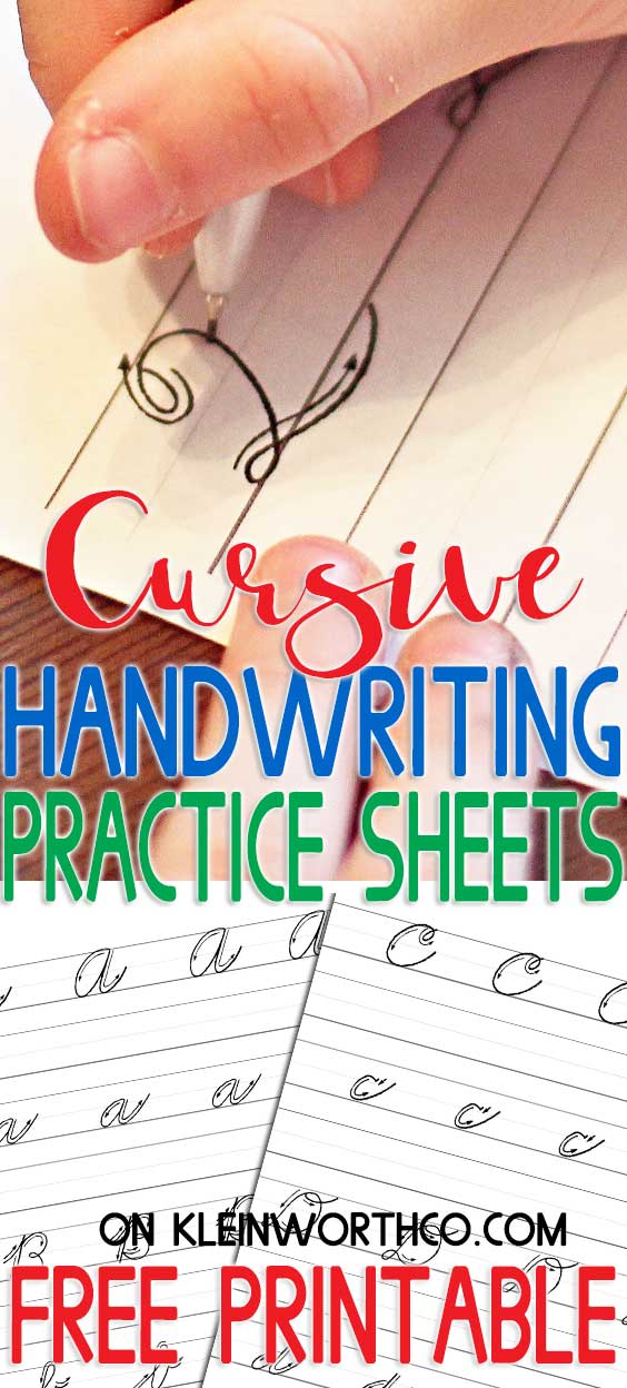 Free Printable Cursive Handwriting Practice Sheets