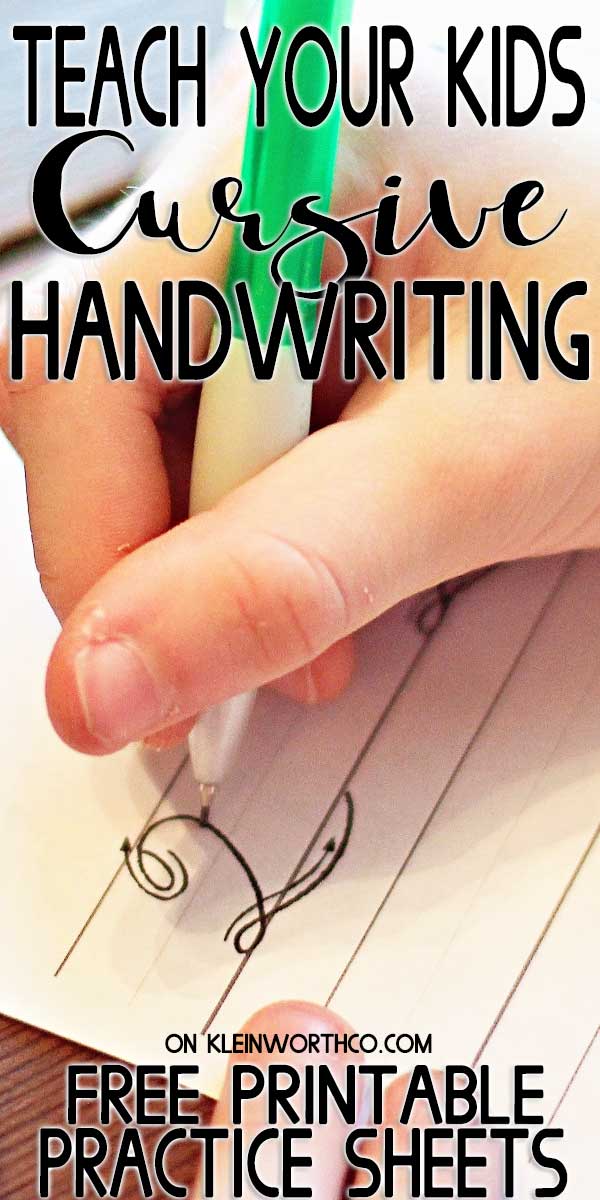 Teach your kids cursive - Cursive Handwriting Practice Sheets