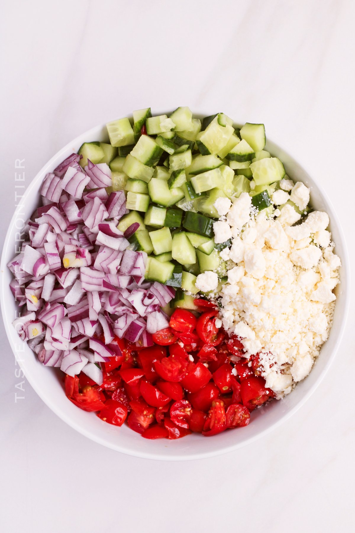how to make Cucumber Tomato Feta Salad