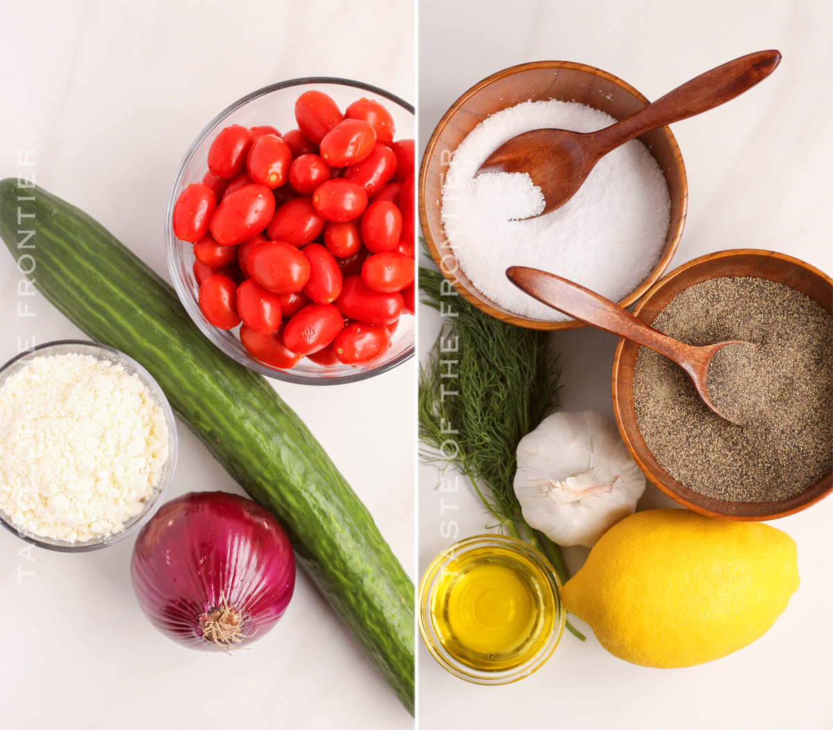 ingredients for Cucumber Tomato Feta Salad