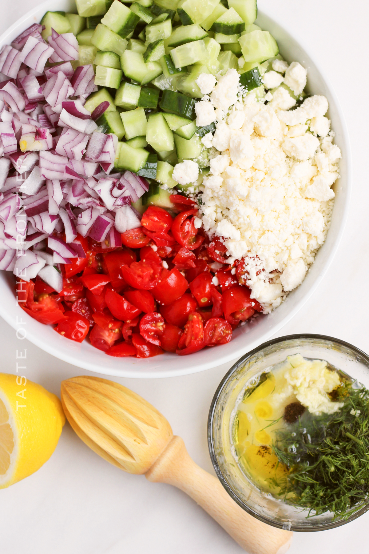 making Cucumber Salad