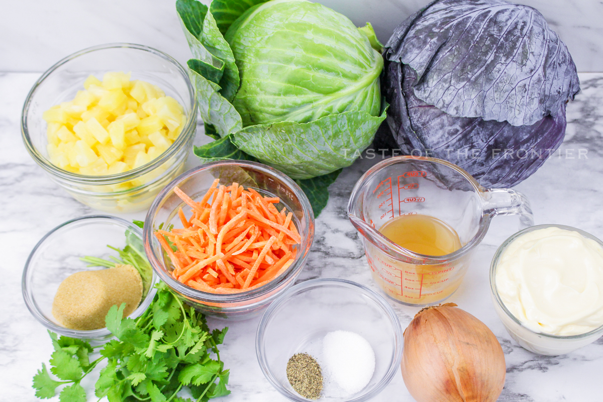 ingredients for Hawaiian Coleslaw