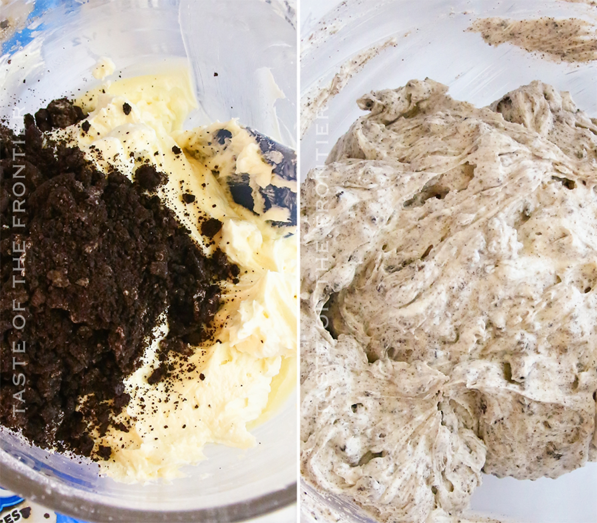 making frosting with oreo cookies