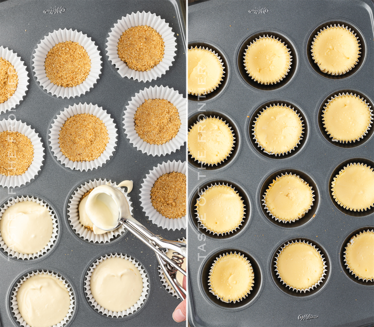 baking mini cheesecake