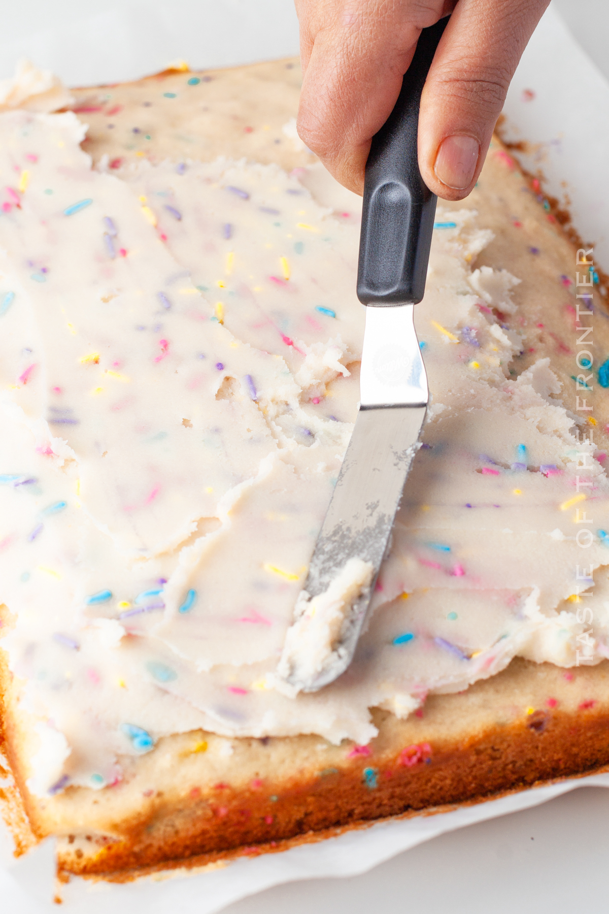 decorating Confetti Cake