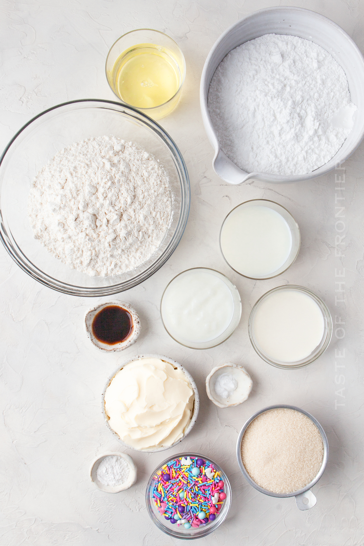 ingredients for Confetti Cake - Funfetti Cake