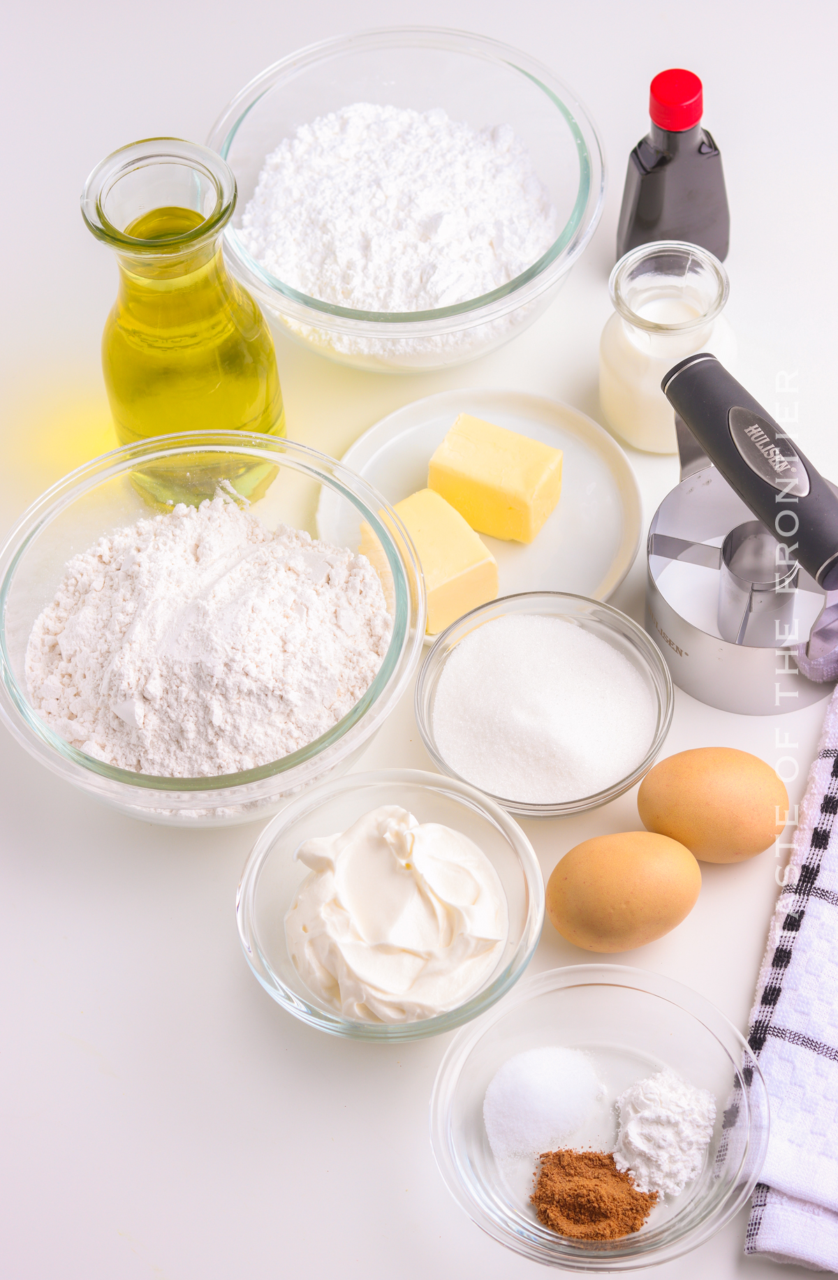 ingredients for Old Fashioned Sour Cream Donuts