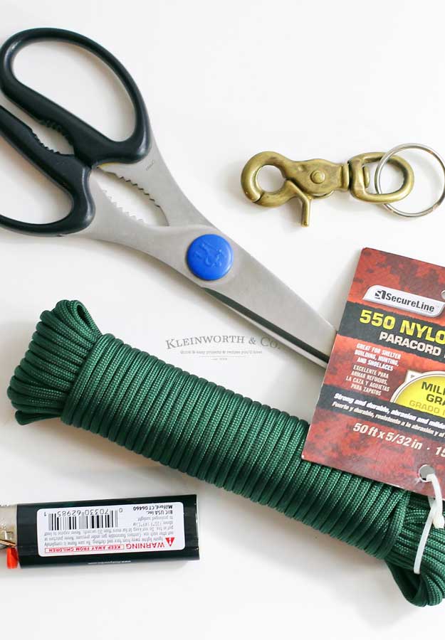 paracord keychain tutorial - supplies needed