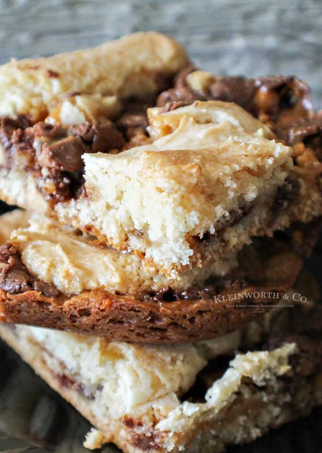 dessert bars recipe - Snickers Cake Mix Bars