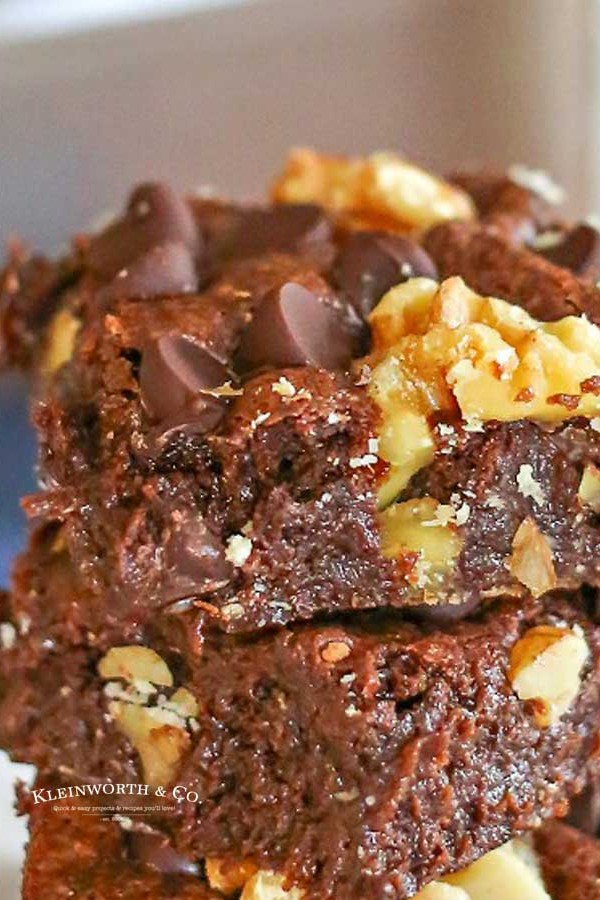 Triple Chocolate Brownies with walnuts