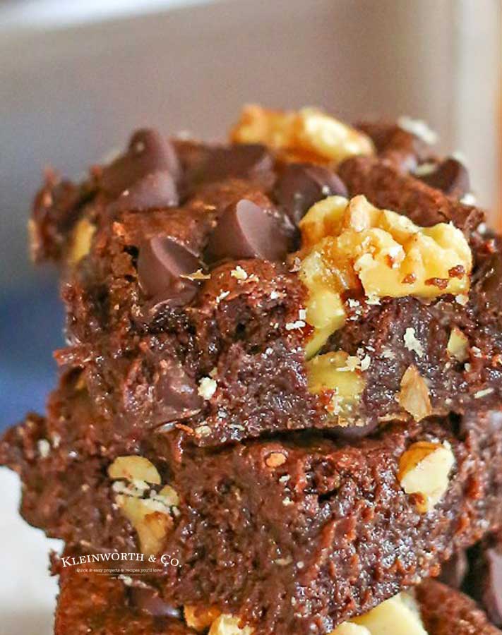 Triple Chocolate Brownies with walnuts