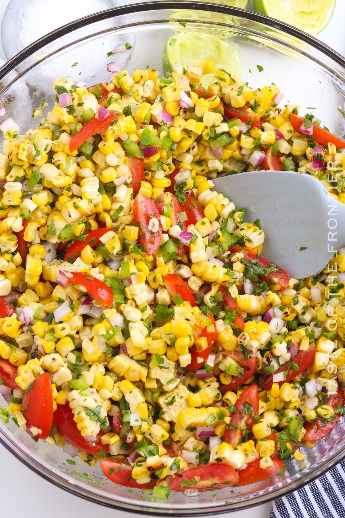 making Grilled Corn Salad