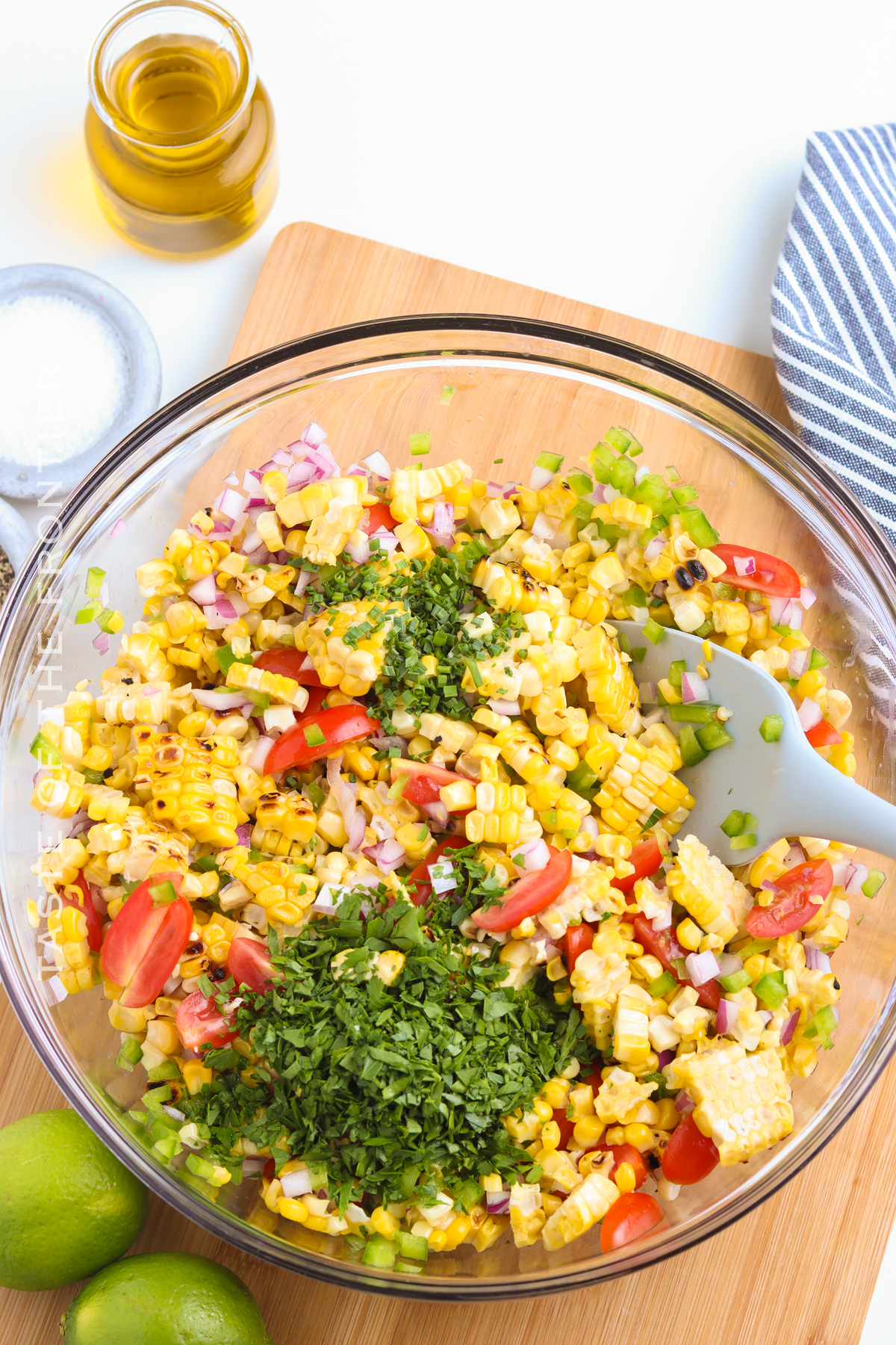 side dish salad with grilled corn