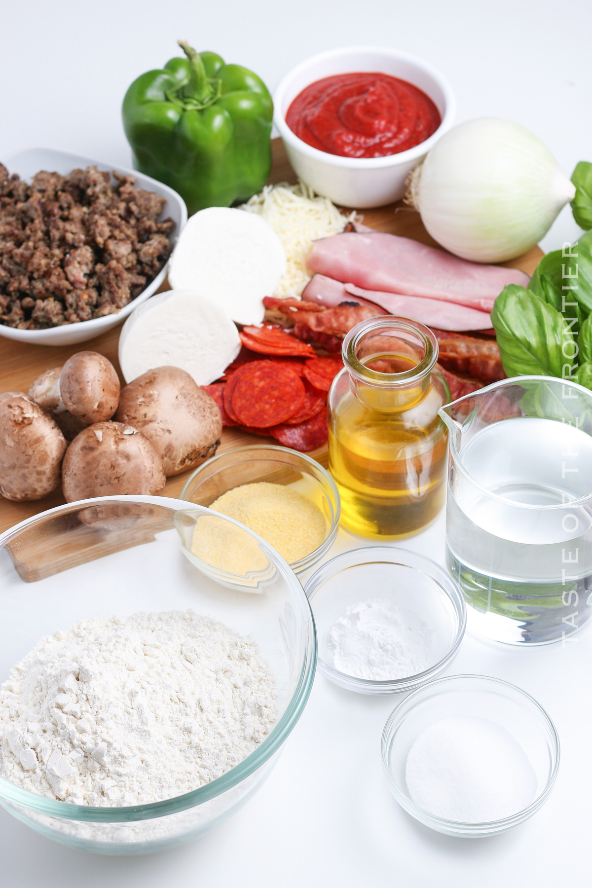 ingredients for Cast Iron Skillet Pizza