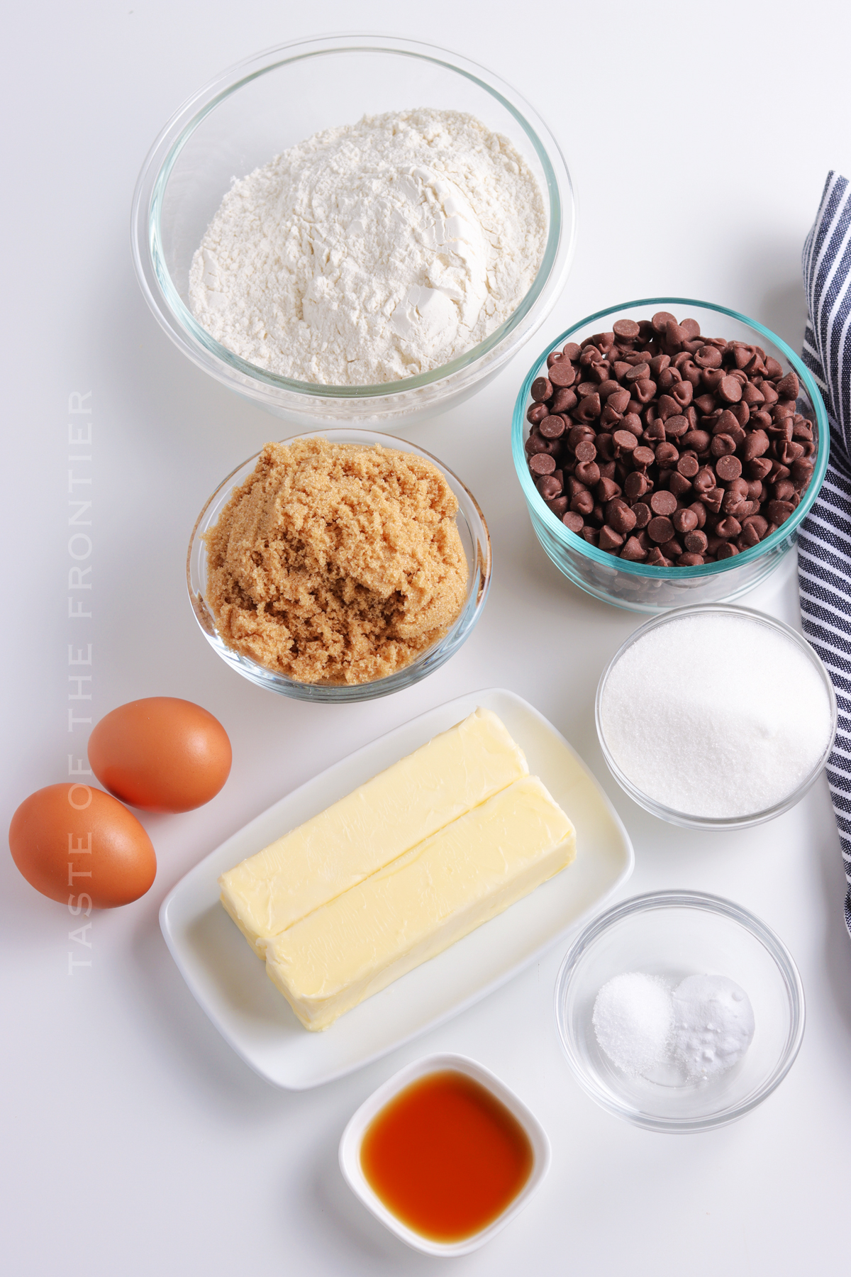 ingredients for Mrs. Fields Chocolate Chip Cookies