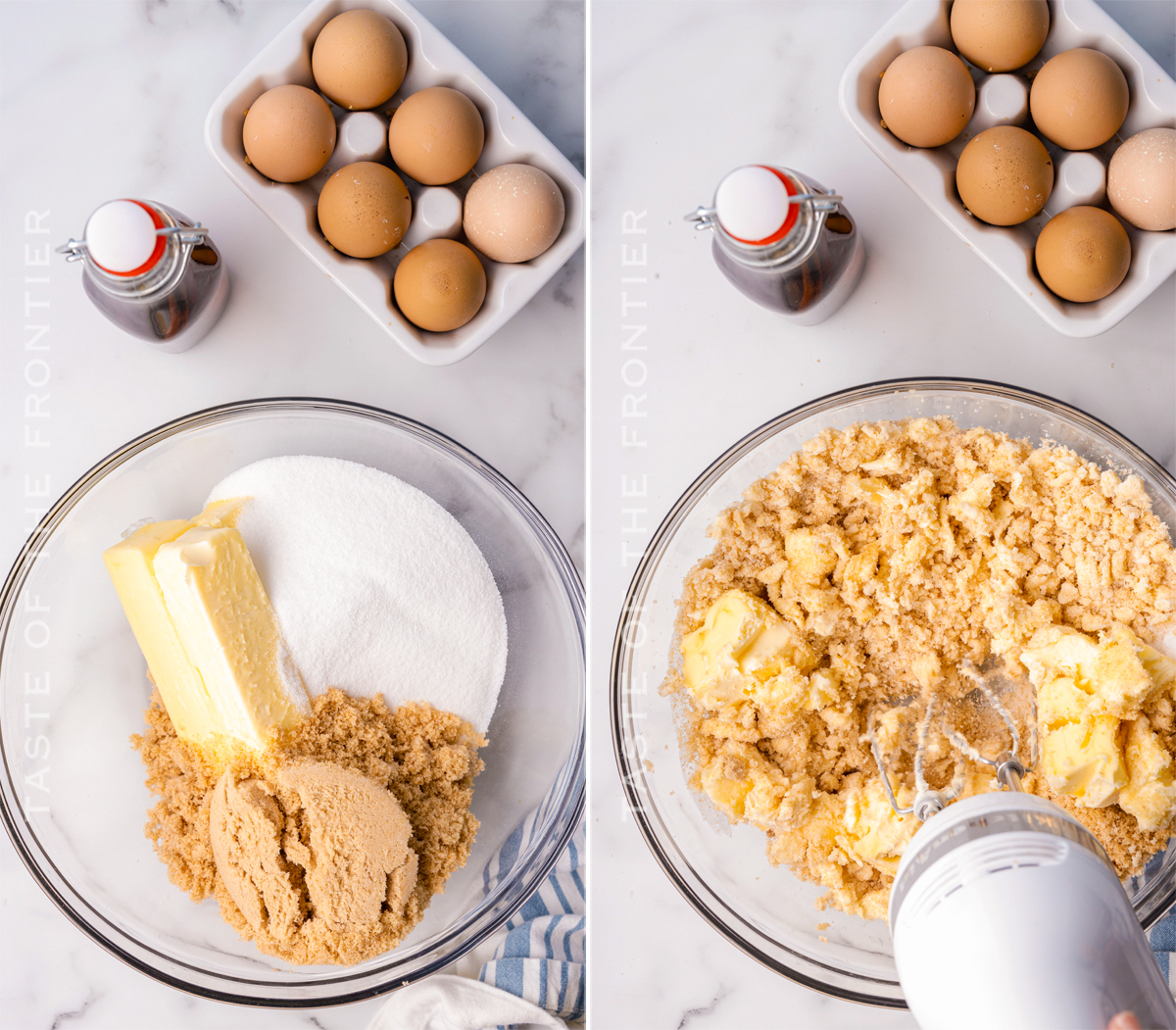 mixing the butter and sugar