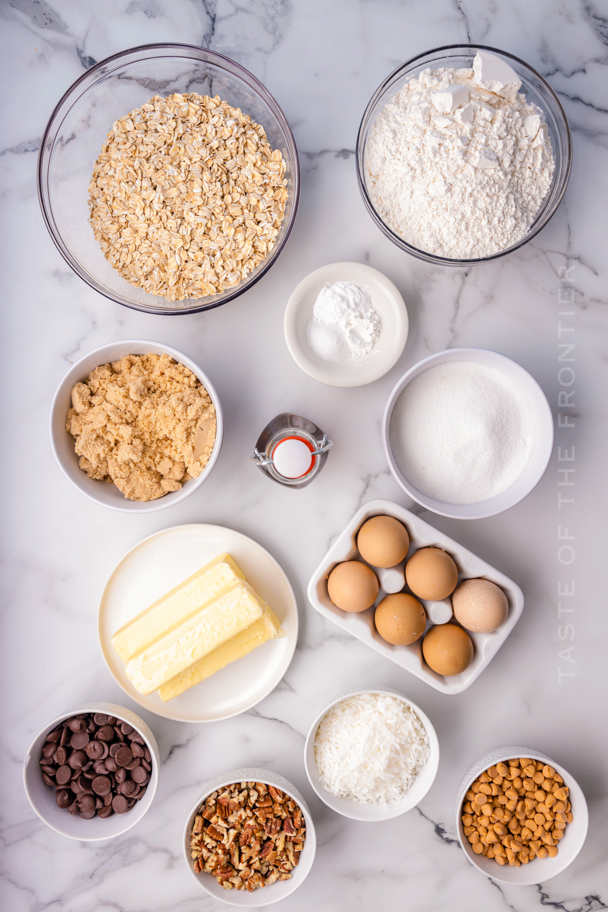 ingredients for Cowboy Cookies