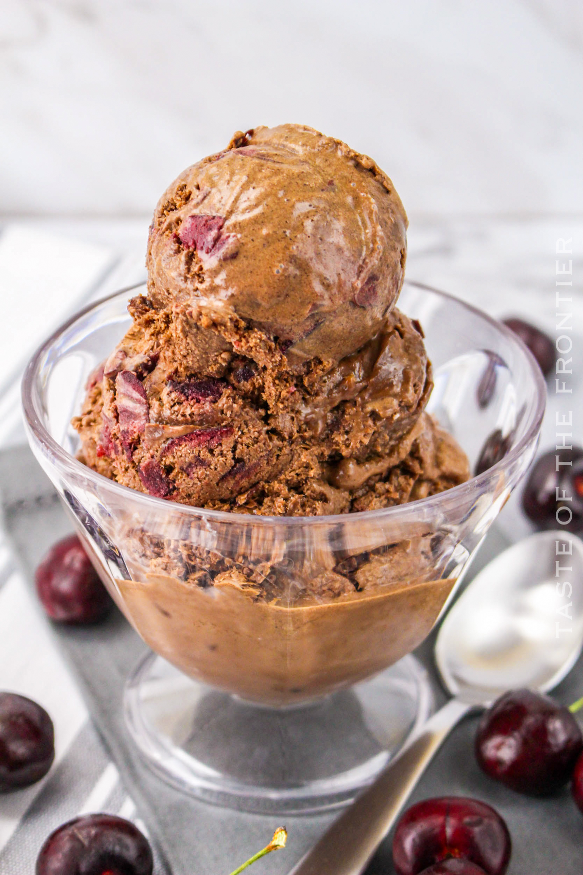 chocolate cherry ice cream scoop